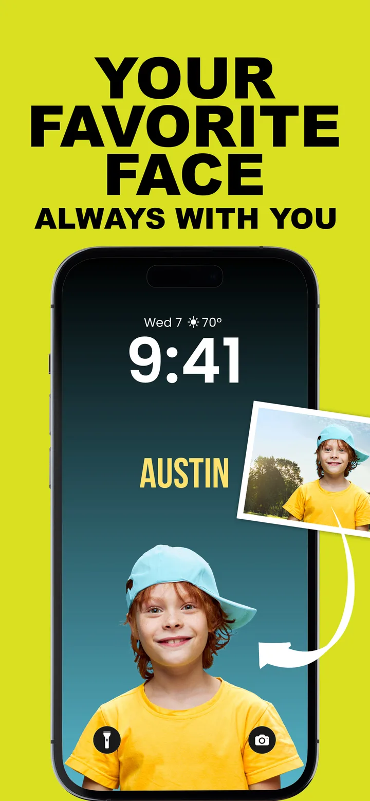 Your favorite face, always with you: a boy's photo becomes a Lock Screen wallpaper